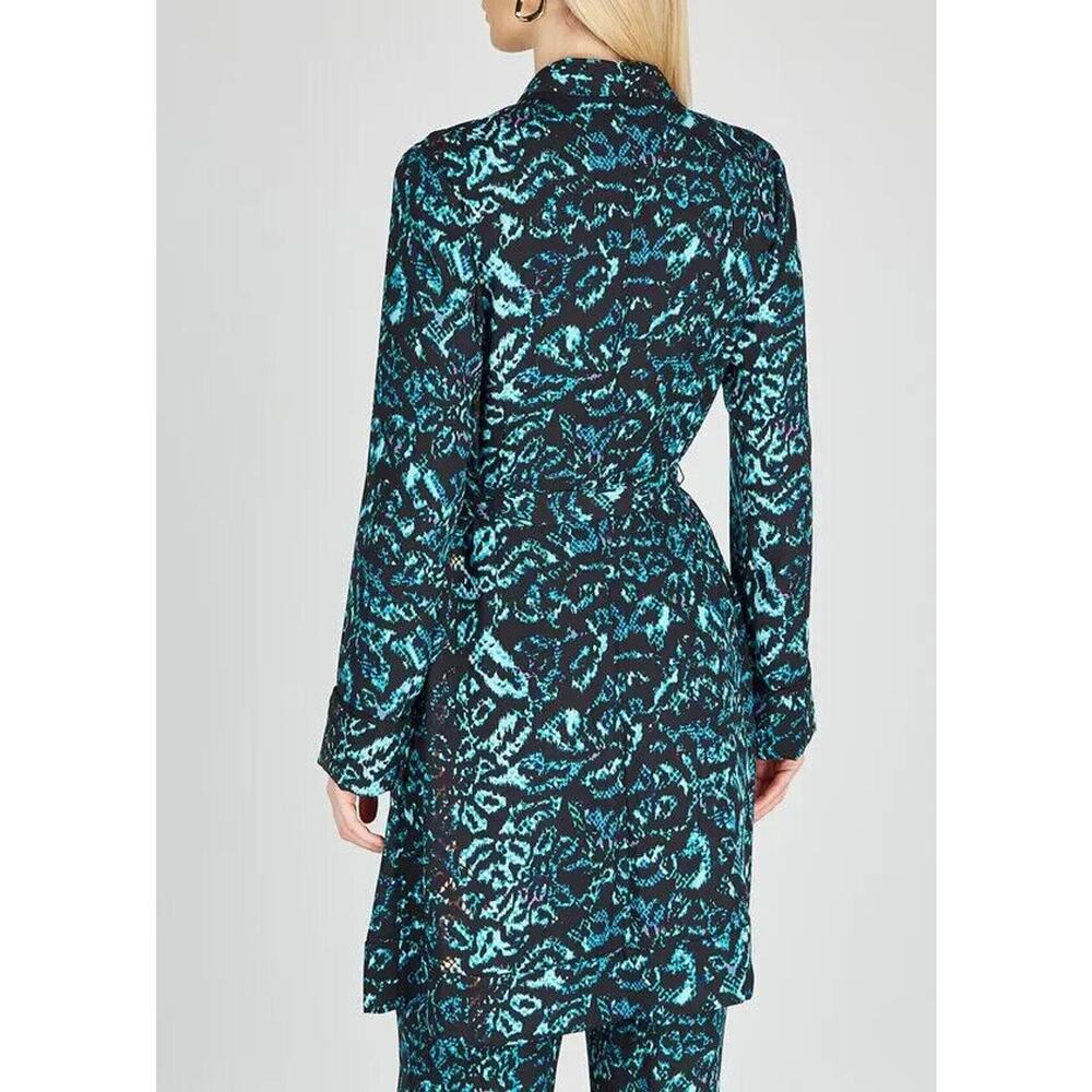 Diane Von Furstenberg Valeria Printed Belted Wrap Jacket Dress Snake Print Med M - Picture 8 of 16